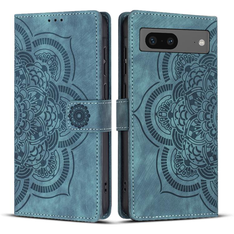 Mandala Embossed Retro Frosted Leather Phone Case, For Google Pixel 10a, For Google Pixel 9a, For Google Pixel 9 Pro XL, For Google Pixel 9 / 9 Pro, For Google Pixel 8a, For Google Pixel 8 Pro, For Google Pixel 8