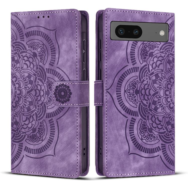 Mandala Embossed Retro Frosted Leather Phone Case, For Google Pixel 10a, For Google Pixel 9a, For Google Pixel 9 Pro XL, For Google Pixel 9 / 9 Pro, For Google Pixel 8a, For Google Pixel 8 Pro, For Google Pixel 8