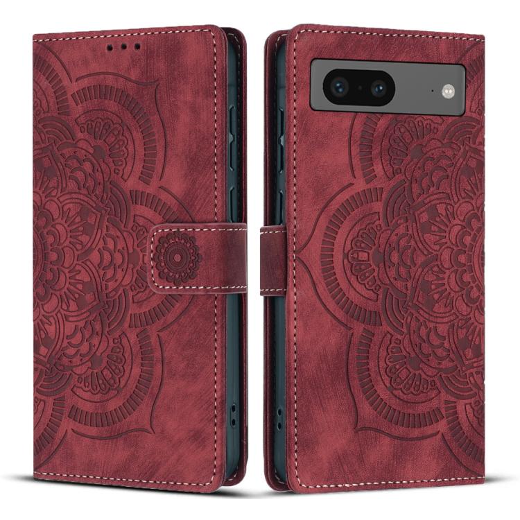 Mandala Embossed Retro Frosted Leather Phone Case, For Google Pixel 10a, For Google Pixel 9a, For Google Pixel 9 Pro XL, For Google Pixel 9 / 9 Pro, For Google Pixel 8a, For Google Pixel 8 Pro, For Google Pixel 8