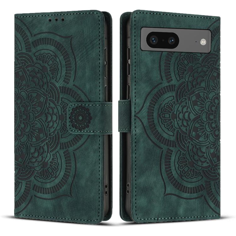 Mandala Embossed Retro Frosted Leather Phone Case, For Google Pixel 10a, For Google Pixel 9a, For Google Pixel 9 Pro XL, For Google Pixel 9 / 9 Pro, For Google Pixel 8a, For Google Pixel 8 Pro, For Google Pixel 8