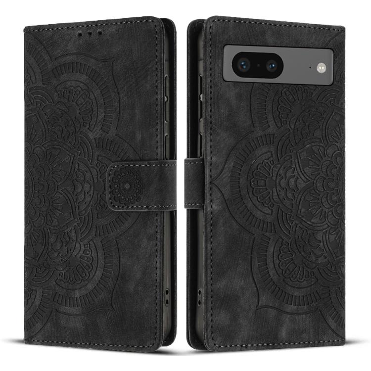 Mandala Embossed Retro Frosted Leather Phone Case, For Google Pixel 10a, For Google Pixel 9a, For Google Pixel 9 Pro XL, For Google Pixel 9 / 9 Pro, For Google Pixel 8a, For Google Pixel 8 Pro, For Google Pixel 8