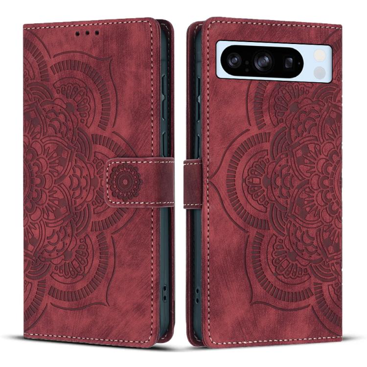 Mandala Embossed Retro Frosted Leather Phone Case, For Google Pixel 10a, For Google Pixel 9a, For Google Pixel 9 Pro XL, For Google Pixel 9 / 9 Pro, For Google Pixel 8a, For Google Pixel 8 Pro, For Google Pixel 8