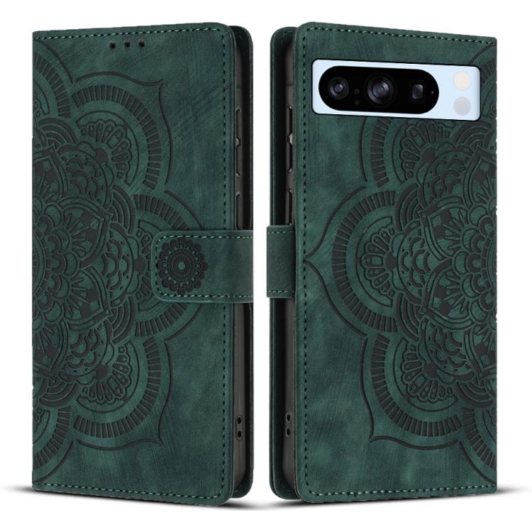 Mandala Embossed Retro Frosted Leather Phone Case, For Google Pixel 10a, For Google Pixel 9a, For Google Pixel 9 Pro XL, For Google Pixel 9 / 9 Pro, For Google Pixel 8a, For Google Pixel 8 Pro, For Google Pixel 8