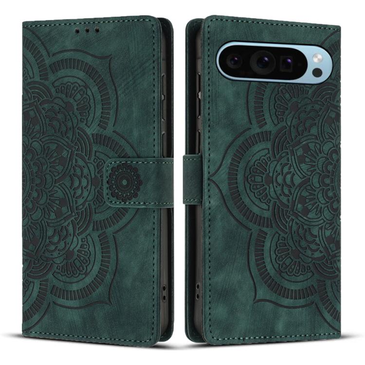 Mandala Embossed Retro Frosted Leather Phone Case, For Google Pixel 10a, For Google Pixel 9a, For Google Pixel 9 Pro XL, For Google Pixel 9 / 9 Pro, For Google Pixel 8a, For Google Pixel 8 Pro, For Google Pixel 8