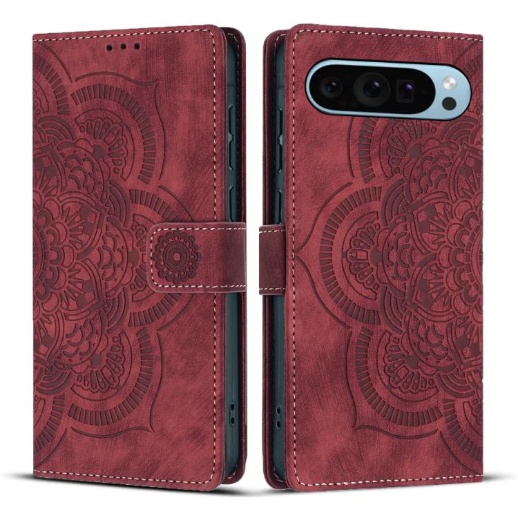 Mandala Embossed Retro Frosted Leather Phone Case, For Google Pixel 10a, For Google Pixel 9a, For Google Pixel 9 Pro XL, For Google Pixel 9 / 9 Pro, For Google Pixel 8a, For Google Pixel 8 Pro, For Google Pixel 8