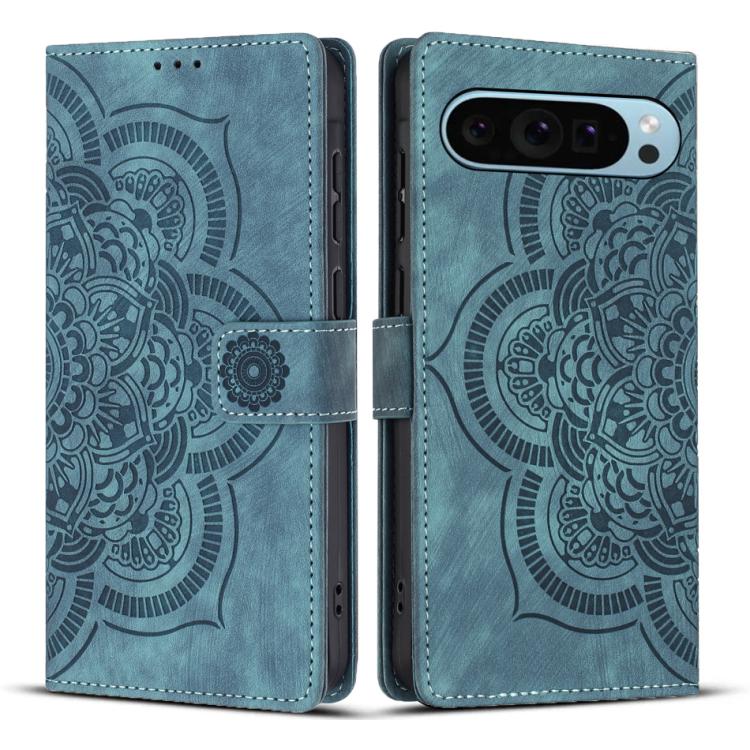 Mandala Embossed Retro Frosted Leather Phone Case, For Google Pixel 10a, For Google Pixel 9a, For Google Pixel 9 Pro XL, For Google Pixel 9 / 9 Pro, For Google Pixel 8a, For Google Pixel 8 Pro, For Google Pixel 8