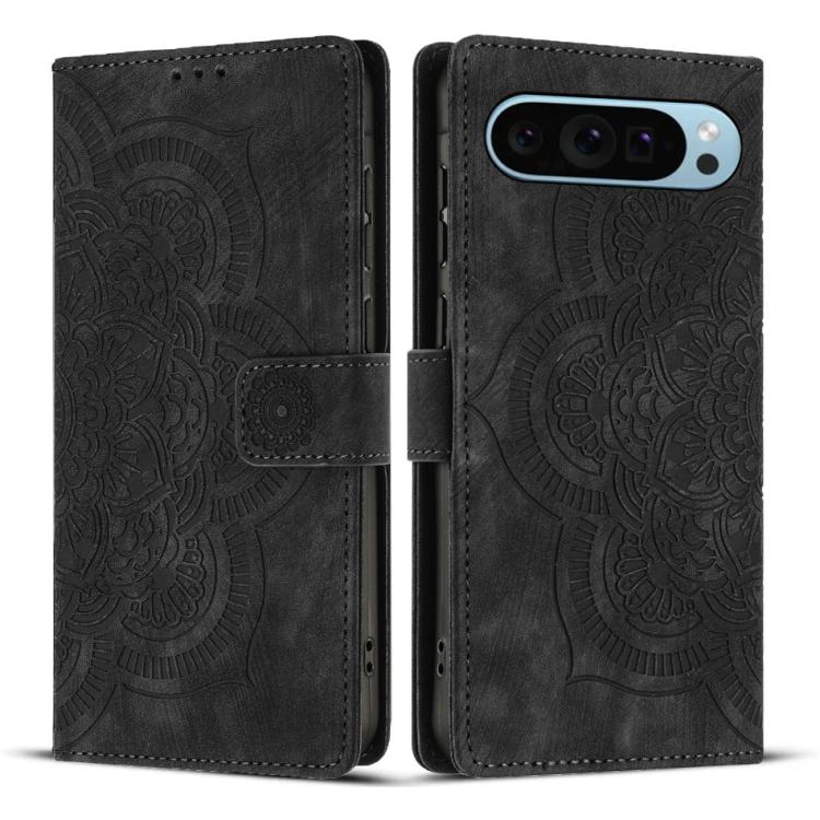 Mandala Embossed Retro Frosted Leather Phone Case, For Google Pixel 10a, For Google Pixel 9a, For Google Pixel 9 Pro XL, For Google Pixel 9 / 9 Pro, For Google Pixel 8a, For Google Pixel 8 Pro, For Google Pixel 8