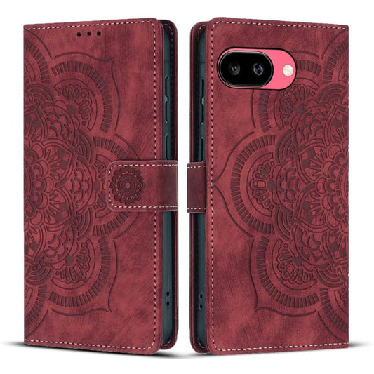 Mandala Embossed Retro Frosted Leather Phone Case, For Google Pixel 10a, For Google Pixel 9a, For Google Pixel 9 Pro XL, For Google Pixel 9 / 9 Pro, For Google Pixel 8a, For Google Pixel 8 Pro, For Google Pixel 8