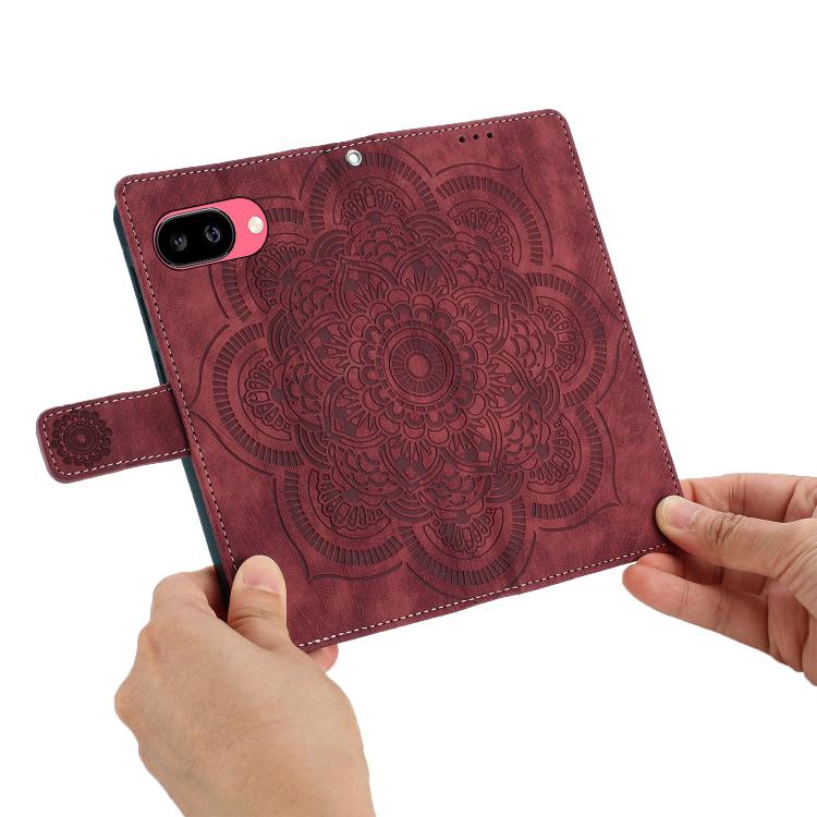 Mandala Embossed Retro Frosted Leather Phone Case, For Google Pixel 10a, For Google Pixel 9a, For Google Pixel 9 Pro XL, For Google Pixel 9 / 9 Pro, For Google Pixel 8a, For Google Pixel 8 Pro, For Google Pixel 8