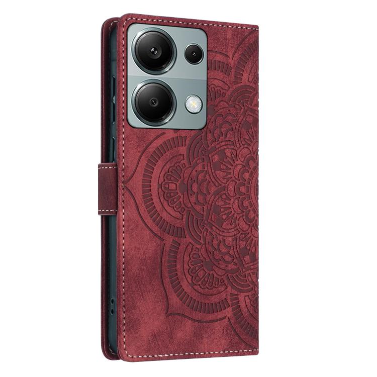 Mandala Embossed Retro Frosted Leather Phone Case, For Redmi Note 13 Pro 4G, For Redmi Note 13 4G, For Redmi 13C 4G / 5G, For Redmi Note 13 5G, For Redmi Note 13 Pro 5G, For Redmi Note 11S / 12S, For Redmi Note 12 4G, For Redmi Note 11 Pro 4G / 5G