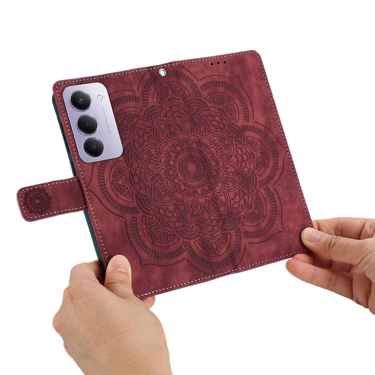 Mandala Embossed Retro Frosted Leather Phone Case, For Redmi 15 5G Global / 4G SEA 169.5mm, For Redmi 15 5G / 4G EU 171mm, For Redmi Note 14 4G 164.84mm, For Redmi Note 14 Pro 4G, For Redmi 14C / A4 5G, For Redmi Note 14 5G, For Redmi Note 14 Pro 5G   ...