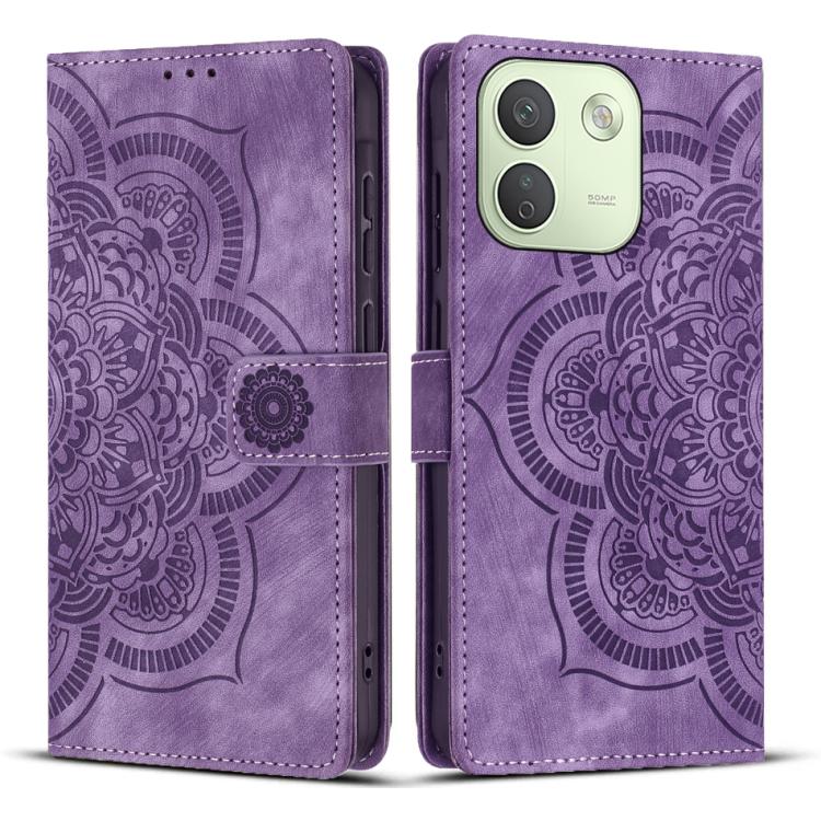 Mandala Embossed Retro Frosted Leather Phone Case, For Redmi Note 17 5G / 4G Global 169.7mm, For Redmi Note 17 Pro Max 5G Global 163.4mm, For Redmi Note 17 Pro 5G Global 163.5mm, For Redmi 17 5G / 4G Global 170mm, For Redmi Note 15 Pro+ 5G Global 163.3...