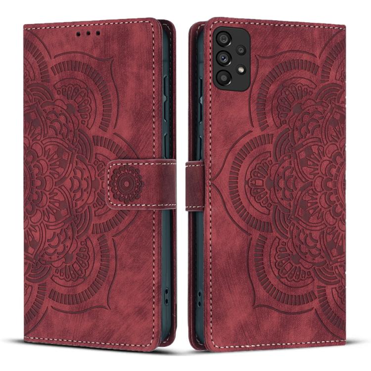 Mandala Embossed Retro Frosted Leather Phone Case, For Samsung Galaxy A55 5G, For Samsung Galaxy A35 5G, For Samsung Galaxy A15, For Samsung Galaxy A05s, For Samsung Galaxy A25 5G, For Samsung Galaxy A24 4G, For Samsung Galaxy A23 5G                   ...