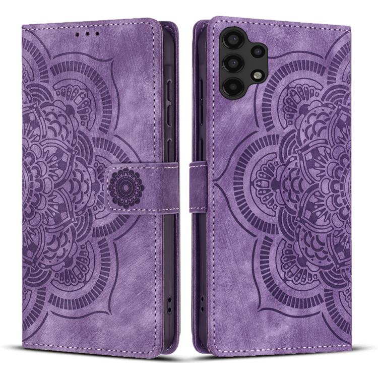 Mandala Embossed Retro Frosted Leather Phone Case, For Samsung Galaxy A54 5G, For Samsung Galaxy A13, For Samsung Galaxy A33 5G, For Samsung Galaxy A53 5G, For Samsung Galaxy A32 5G