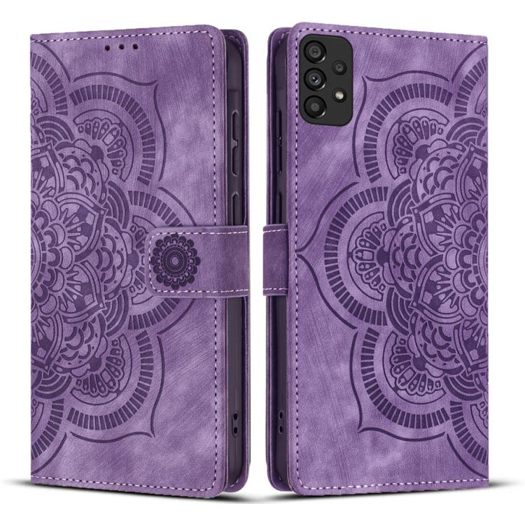Mandala Embossed Retro Frosted Leather Phone Case, For Samsung Galaxy A54 5G, For Samsung Galaxy A13, For Samsung Galaxy A33 5G, For Samsung Galaxy A53 5G, For Samsung Galaxy A32 5G
