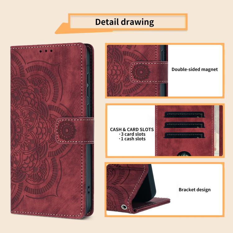 Mandala Embossed Retro Frosted Leather Phone Case, For Samsung Galaxy S25 Ultra 5G, For Samsung Galaxy S24 FE 5G, For Samsung Galaxy S24 Ultra 5G, For Samsung Galaxy S24+ 5G, For Samsung Galaxy S24 5G, For Samsung Galaxy S23 FE 5G                      ...