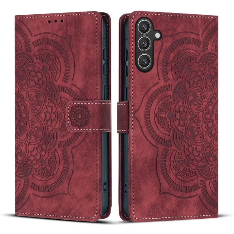 Mandala Embossed Retro Frosted Leather Phone Case, For Samsung Galaxy S25 Ultra 5G, For Samsung Galaxy S24 FE 5G, For Samsung Galaxy S24 Ultra 5G, For Samsung Galaxy S24+ 5G, For Samsung Galaxy S24 5G, For Samsung Galaxy S23 FE 5G                      ...