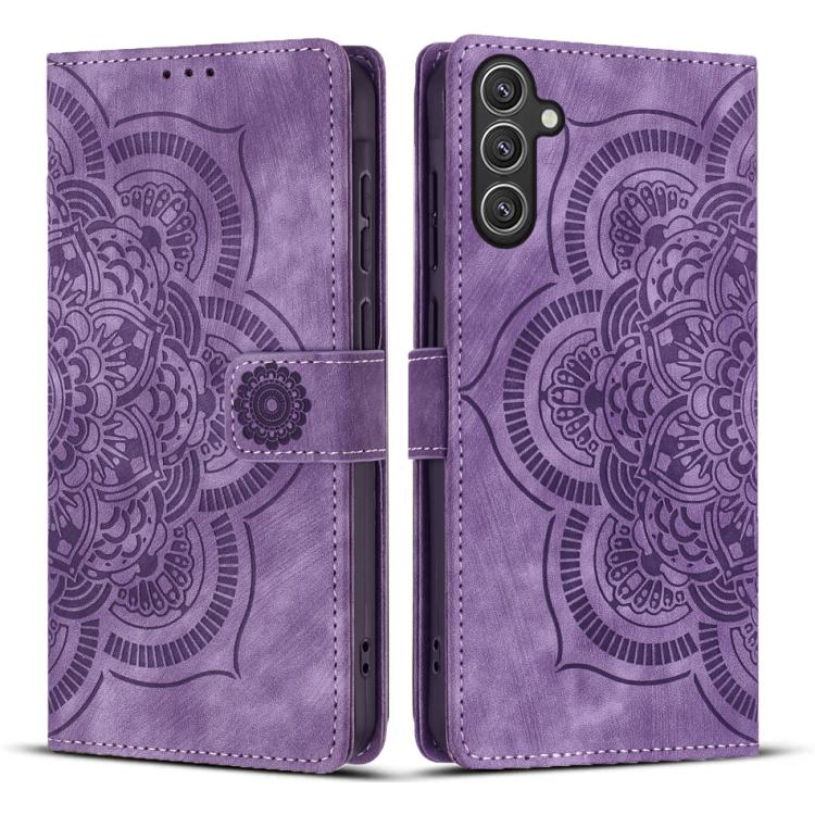 Mandala Embossed Retro Frosted Leather Phone Case, For Samsung Galaxy S25 Ultra 5G, For Samsung Galaxy S24 FE 5G, For Samsung Galaxy S24 Ultra 5G, For Samsung Galaxy S24+ 5G, For Samsung Galaxy S24 5G, For Samsung Galaxy S23 FE 5G                      ...