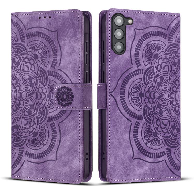 Mandala Embossed Retro Frosted Leather Phone Case, For Samsung Galaxy S24 FE 5G, For Samsung Galaxy S24 Ultra 5G, For Samsung Galaxy S24+ 5G, For Samsung Galaxy S24 5G, For Samsung Galaxy S23 FE 5G, For Samsung Galaxy S23 Ultra 5G                      ...