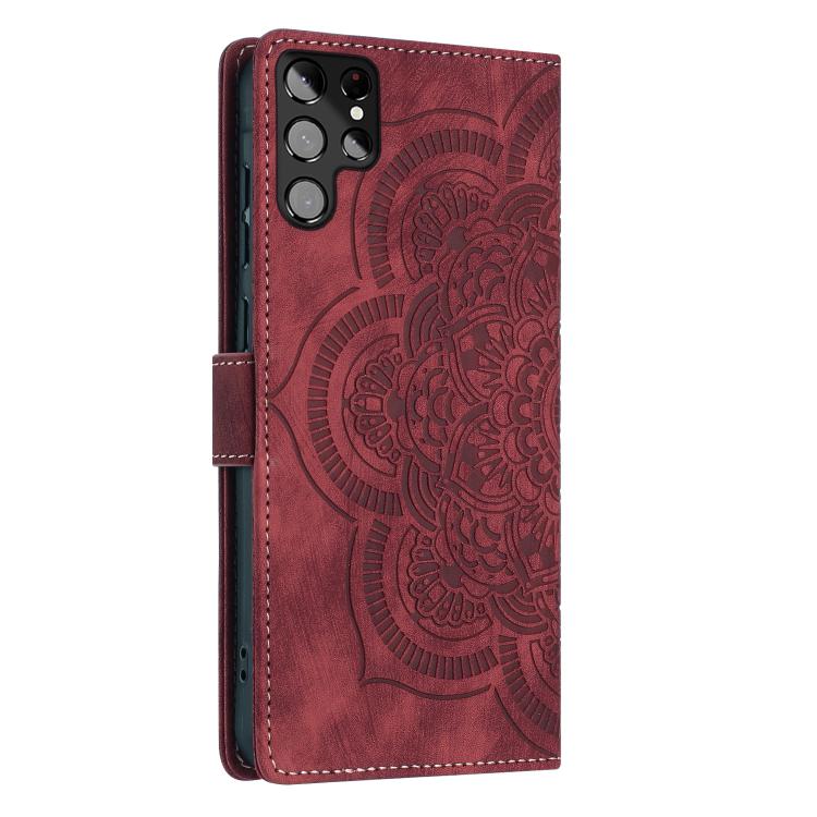 Mandala Embossed Retro Frosted Leather Phone Case, For Samsung Galaxy S22 Ultra 5G, For Samsung Galaxy S22+ 5G, For Samsung Galaxy S22 5G, For Samsung Galaxy S21 FE 5G, For Samsung Galaxy S21 5G, For Samsung Galaxy S21+ 5G, For Samsung Galaxy S21 Ultra 5G