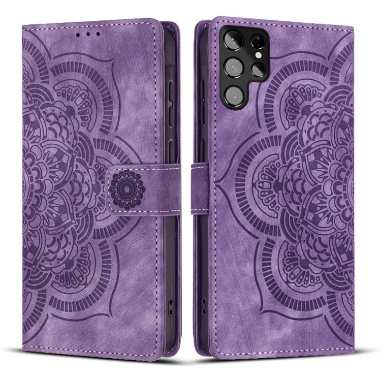 Mandala Embossed Retro Frosted Leather Phone Case, For Samsung Galaxy S20 FE, For Samsung Galaxy S22 Ultra 5G, For Samsung Galaxy S22+ 5G, For Samsung Galaxy S22 5G, For Samsung Galaxy S21 FE 5G, For Samsung Galaxy S21 5G, For Samsung Galaxy S21+ 5G   ...