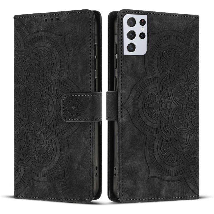 Mandala Embossed Retro Frosted Leather Phone Case, For Samsung Galaxy S22 Ultra 5G, For Samsung Galaxy S22+ 5G, For Samsung Galaxy S22 5G, For Samsung Galaxy S21 FE 5G, For Samsung Galaxy S21 5G, For Samsung Galaxy S21+ 5G, For Samsung Galaxy S21 Ultra 5G