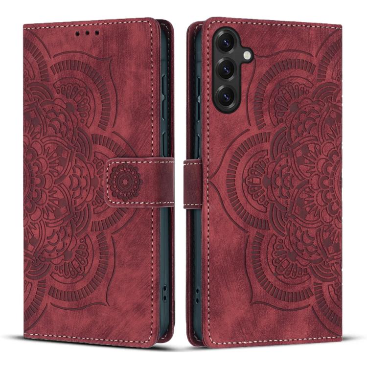 Mandala Embossed Retro Frosted Leather Phone Case, For Galaxy S26 FE 5G, For Samsung Galaxy S26+ 5G, For Samsung Galaxy S26 Edge 5G, For Samsung Galaxy S26 Ultra 5G, For Samsung Galaxy S26 5G, For Samsung Galaxy S25 FE 5G, For Samsung Galaxy S25 Edge 5...