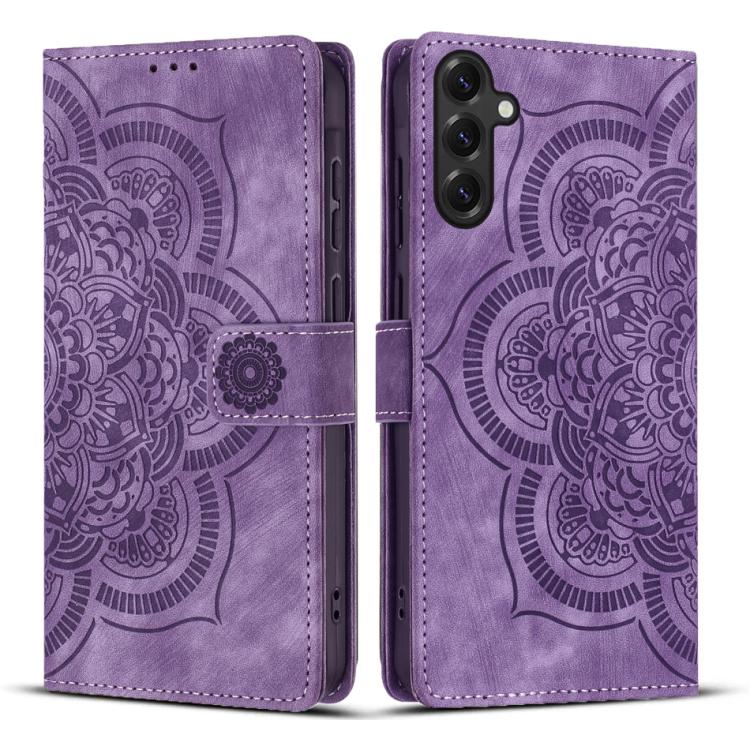 Mandala Embossed Retro Frosted Leather Phone Case, For Galaxy S26 FE 5G, For Samsung Galaxy S26+ 5G, For Samsung Galaxy S26 Edge 5G, For Samsung Galaxy S26 Ultra 5G, For Samsung Galaxy S26 5G, For Samsung Galaxy S25 FE 5G, For Samsung Galaxy S25 Edge 5...