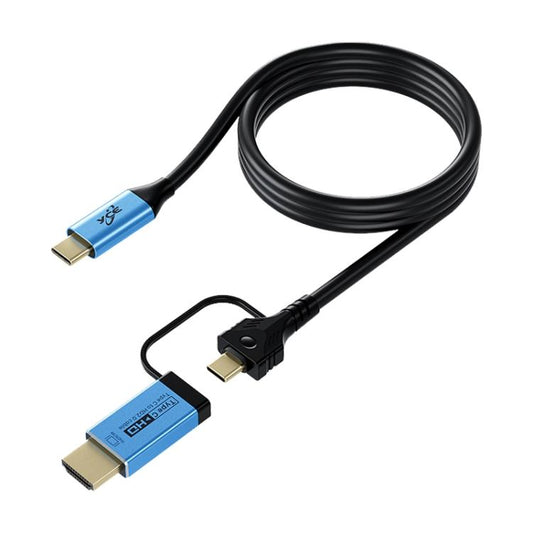 YCE-V292 2 in 1 Type-C to Type-C and HDMI2.0 Adapter Cable, Length: 1.8m