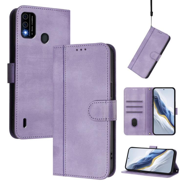 Line Splicing Buckle Retro Leather Phone Case, For itel P40, For itel P38, For itel S17 / Vision 3, For itel A48
