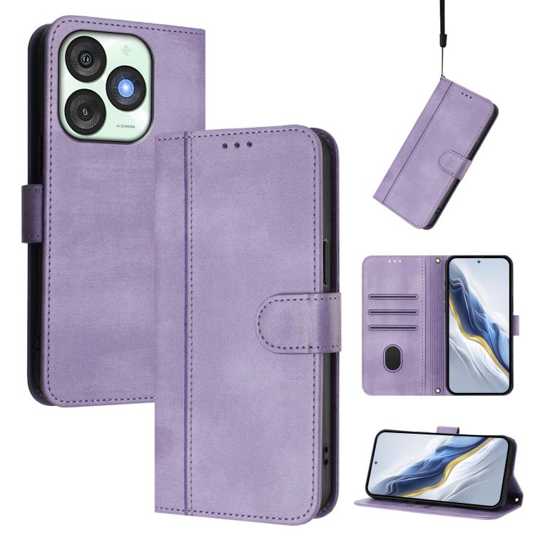 Line Splicing Buckle Retro Leather Phone Case, For itel Power 70, For itel S25 Ultra 4G, For itel S25 4G, For itel A80 4G, For itel A50C, For itel A50