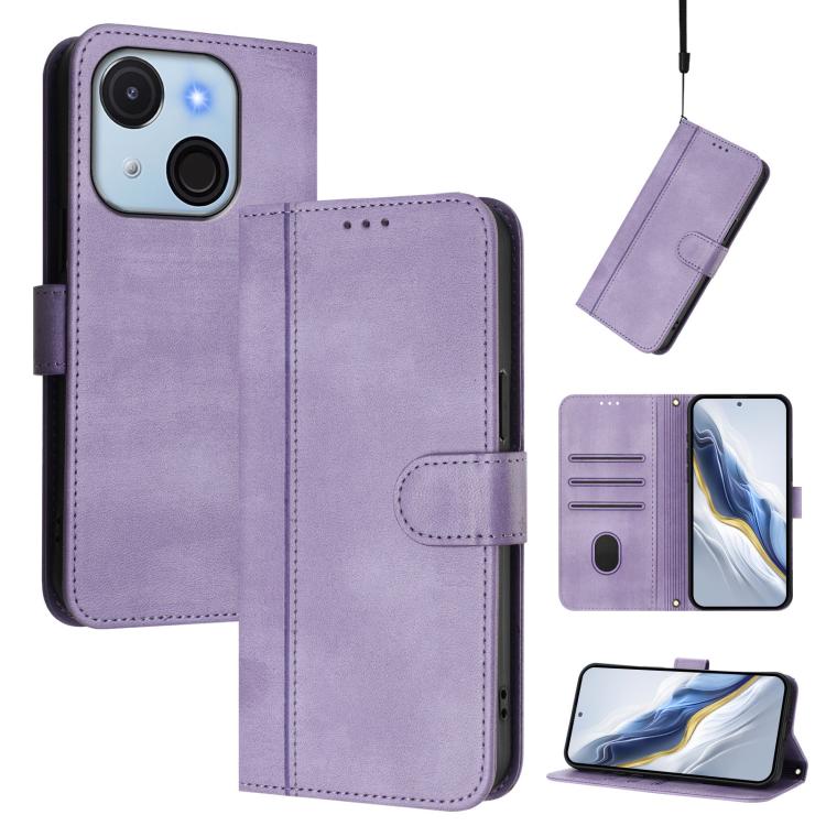 Line Splicing Buckle Retro Leather Phone Case, For itel Power 70, For itel S25 Ultra 4G, For itel S25 4G, For itel A80 4G, For itel A50C, For itel A50