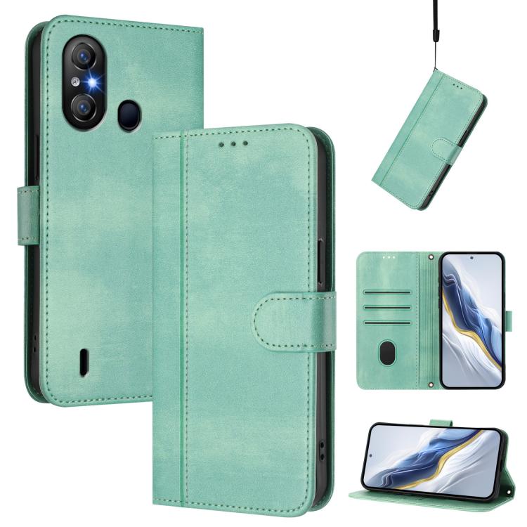 Line Splicing Buckle Retro Leather Phone Case, For itel A200 4G / A200+ 4G, For itel A95 5G, For itel A90 4G, For itel City 100, For itel A58 Lite / A49 Play, For itel P55T 4G / Tecno Spark Go 2024