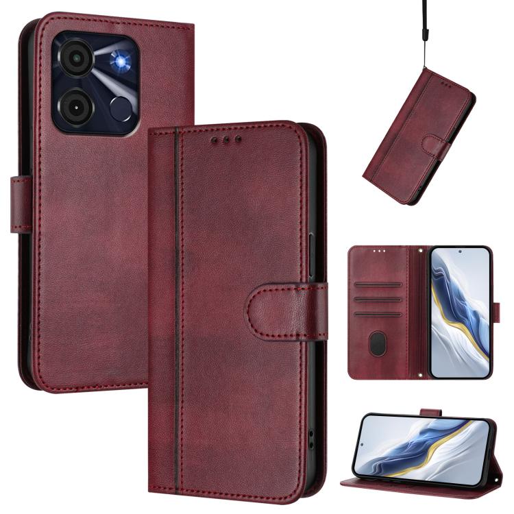 Line Splicing Buckle Retro Leather Phone Case, For itel A05s, For itel A70, For itel A60 / A60s, For itel S23+, For itel S23, For itel S18 / Vision 5
