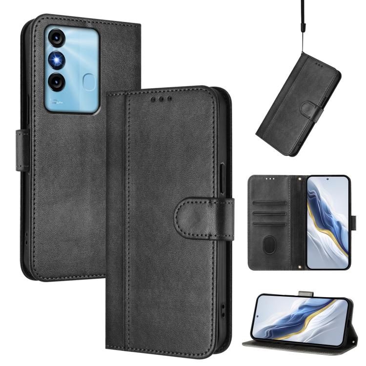 Line Splicing Buckle Retro Leather Phone Case, For itel P40, For itel P38, For itel S17 / Vision 3, For itel A48