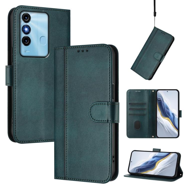 Line Splicing Buckle Retro Leather Phone Case, For itel P40, For itel P38, For itel S17 / Vision 3, For itel A48