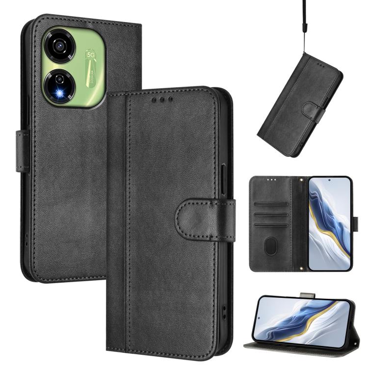 Line Splicing Buckle Retro Leather Phone Case, For itel A23 Pro / A17, For itel P55 5G, For itel RS4, For itel S24, For itel P55+, For itel P55 4G / Infinix Smart 8
