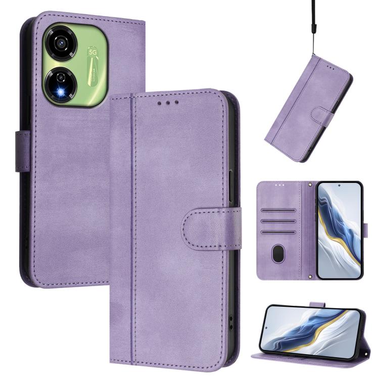 Line Splicing Buckle Retro Leather Phone Case, For itel A23 Pro / A17, For itel P55 5G, For itel RS4, For itel S24, For itel P55+, For itel P55 4G / Infinix Smart 8
