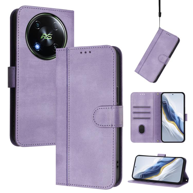 Line Splicing Buckle Retro Leather Phone Case, For itel A23 Pro / A17, For itel P55 5G, For itel RS4, For itel S24, For itel P55+, For itel P55 4G / Infinix Smart 8