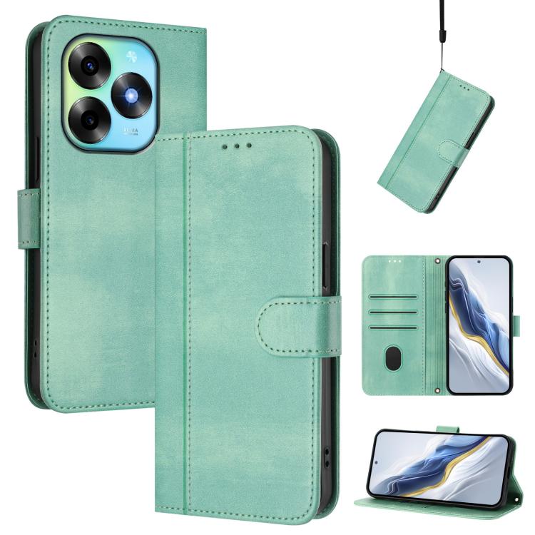 Line Splicing Buckle Retro Leather Phone Case, For itel A05s, For itel A70, For itel A60 / A60s, For itel S23+, For itel S23, For itel S18 / Vision 5