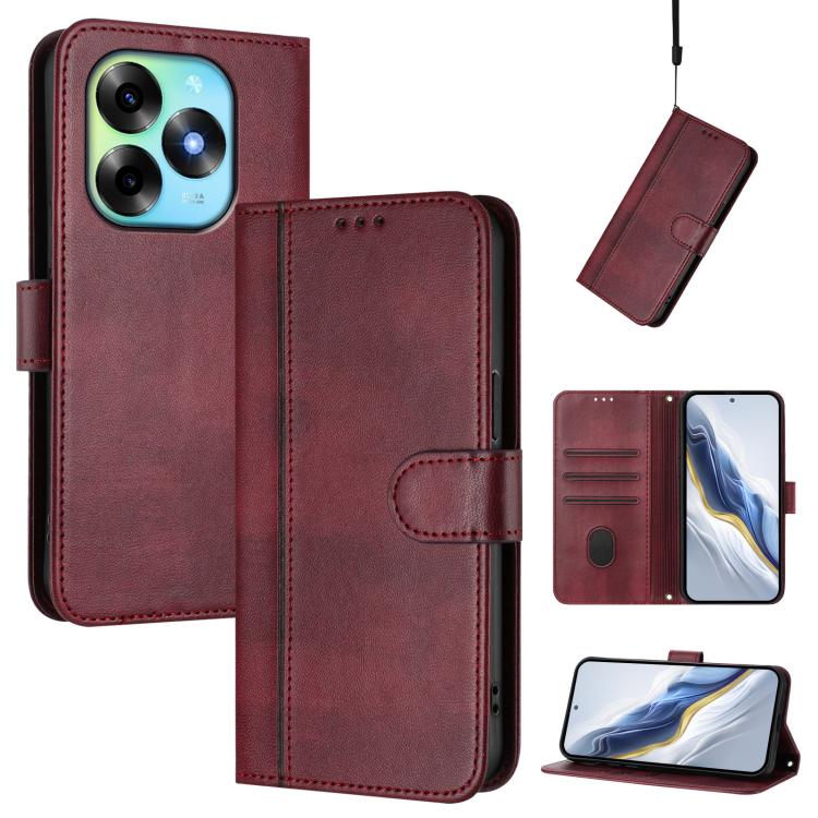 Line Splicing Buckle Retro Leather Phone Case, For itel A05s, For itel A70, For itel A60 / A60s, For itel S23+, For itel S23, For itel S18 / Vision 5