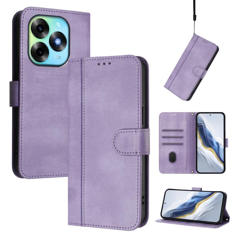Line Splicing Buckle Retro Leather Phone Case, For itel A05s, For itel A70, For itel A60 / A60s, For itel S23+, For itel S23, For itel S18 / Vision 5