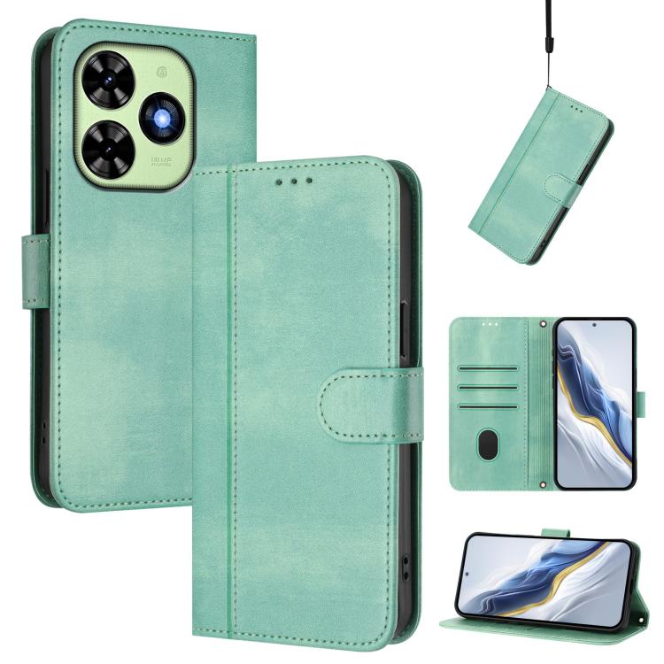 Line Splicing Buckle Retro Leather Phone Case, For itel A200 4G / A200+ 4G, For itel A95 5G, For itel A90 4G, For itel City 100, For itel A58 Lite / A49 Play, For itel P55T 4G / Tecno Spark Go 2024