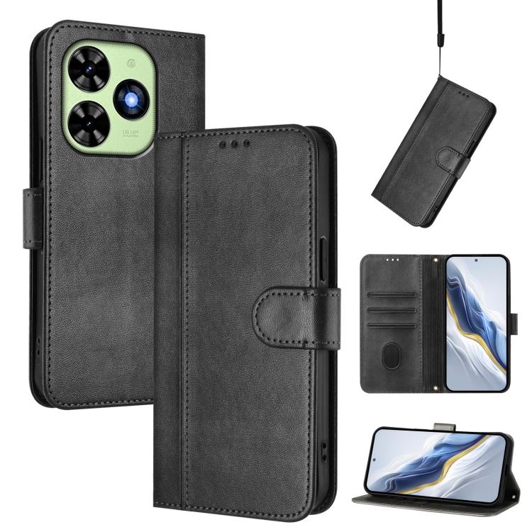 Line Splicing Buckle Retro Leather Phone Case, For itel A200 4G / A200+ 4G, For itel A95 5G, For itel A90 4G, For itel City 100, For itel A58 Lite / A49 Play, For itel P55T 4G / Tecno Spark Go 2024