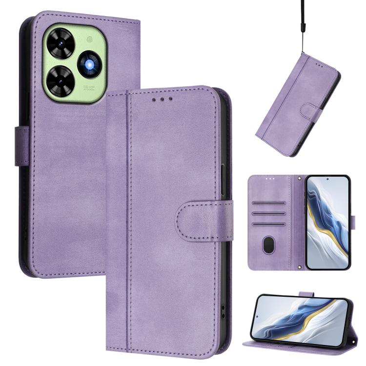 Line Splicing Buckle Retro Leather Phone Case, For itel A200 4G / A200+ 4G, For itel A95 5G, For itel A90 4G, For itel City 100, For itel A58 Lite / A49 Play, For itel P55T 4G / Tecno Spark Go 2024