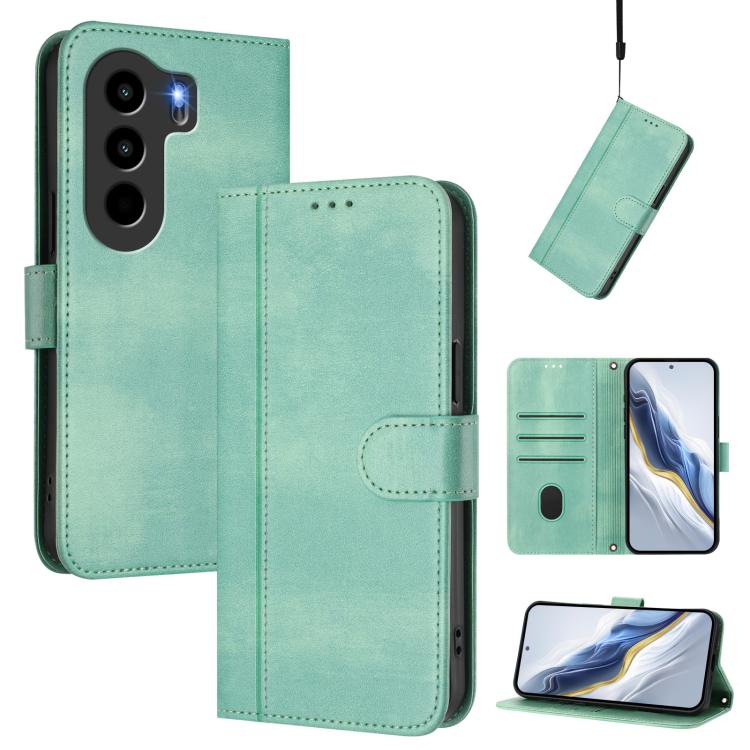 Line Splicing Buckle Retro Leather Phone Case, For itel Power 70, For itel S25 Ultra 4G, For itel S25 4G, For itel A80 4G, For itel A50C, For itel A50