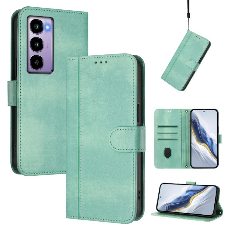 Line Splicing Buckle Retro Leather Phone Case, For itel A200 4G / A200+ 4G, For itel A95 5G, For itel A90 4G, For itel City 100, For itel A58 Lite / A49 Play, For itel P55T 4G / Tecno Spark Go 2024