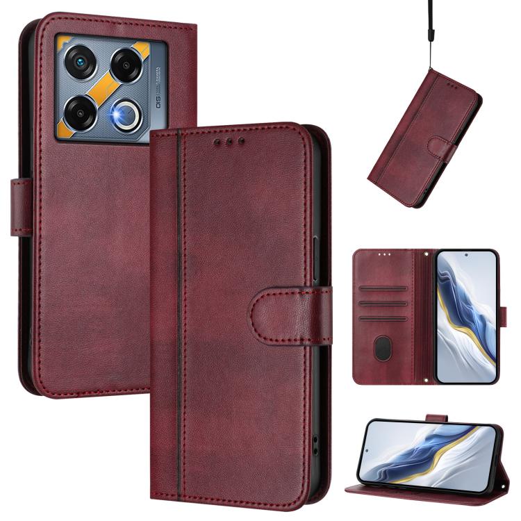 Line Splicing Buckle Retro Leather Phone Case, For Infinix Zero 40 4G / 5G, For Infinix Note 40X 5G, For Infinix Note 40 5G, For Infinix GT 20 Pro 5G, For Infinix Note 40 Pro 4G / 5G / 40 Pro+ 5G, For Infinix Note 40 4G
