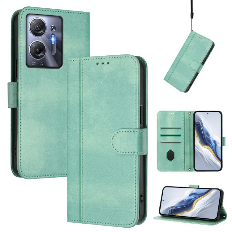Line Splicing Buckle Retro Leather Phone Case, For Infinix Hot 40 4G / Hot 40 Pro 4G, For Infinix Zero 30 4G, For Infinix Zero 30 5G, For Infinix Hot 30 5G, For Infinix Hot 30 Play 4G / Hot 30 Play NFC, For Infinix Smart 7 Plus / 7 HD / 7 India