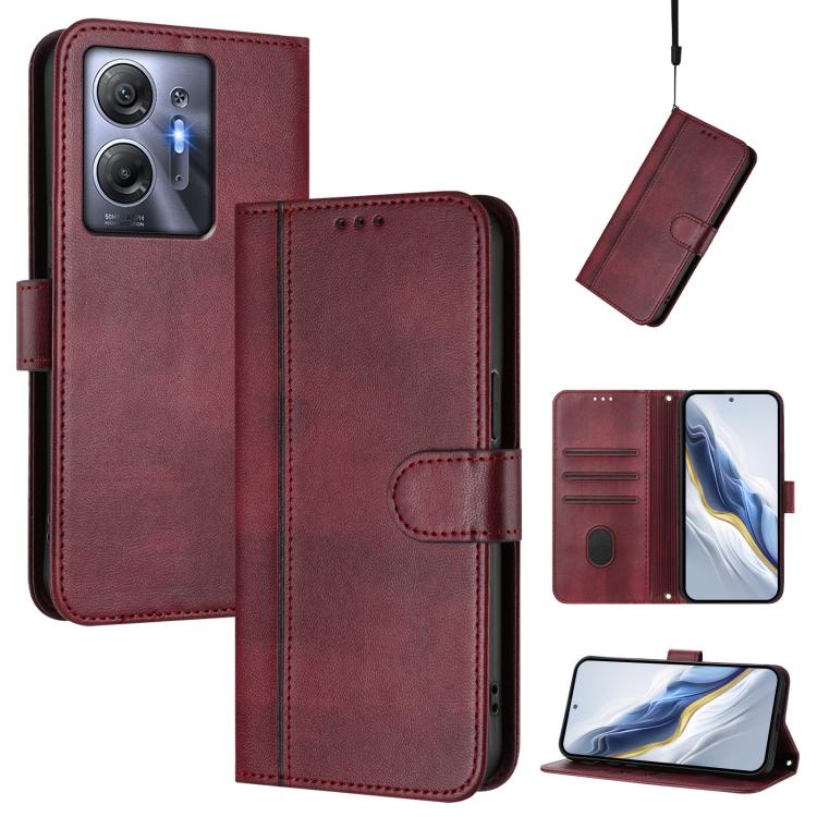 Line Splicing Buckle Retro Leather Phone Case, For Infinix Hot 40 4G / Hot 40 Pro 4G, For Infinix Zero 30 4G, For Infinix Zero 30 5G, For Infinix Hot 30 5G, For Infinix Hot 30 Play 4G / Hot 30 Play NFC, For Infinix Smart 7 Plus / 7 HD / 7 India